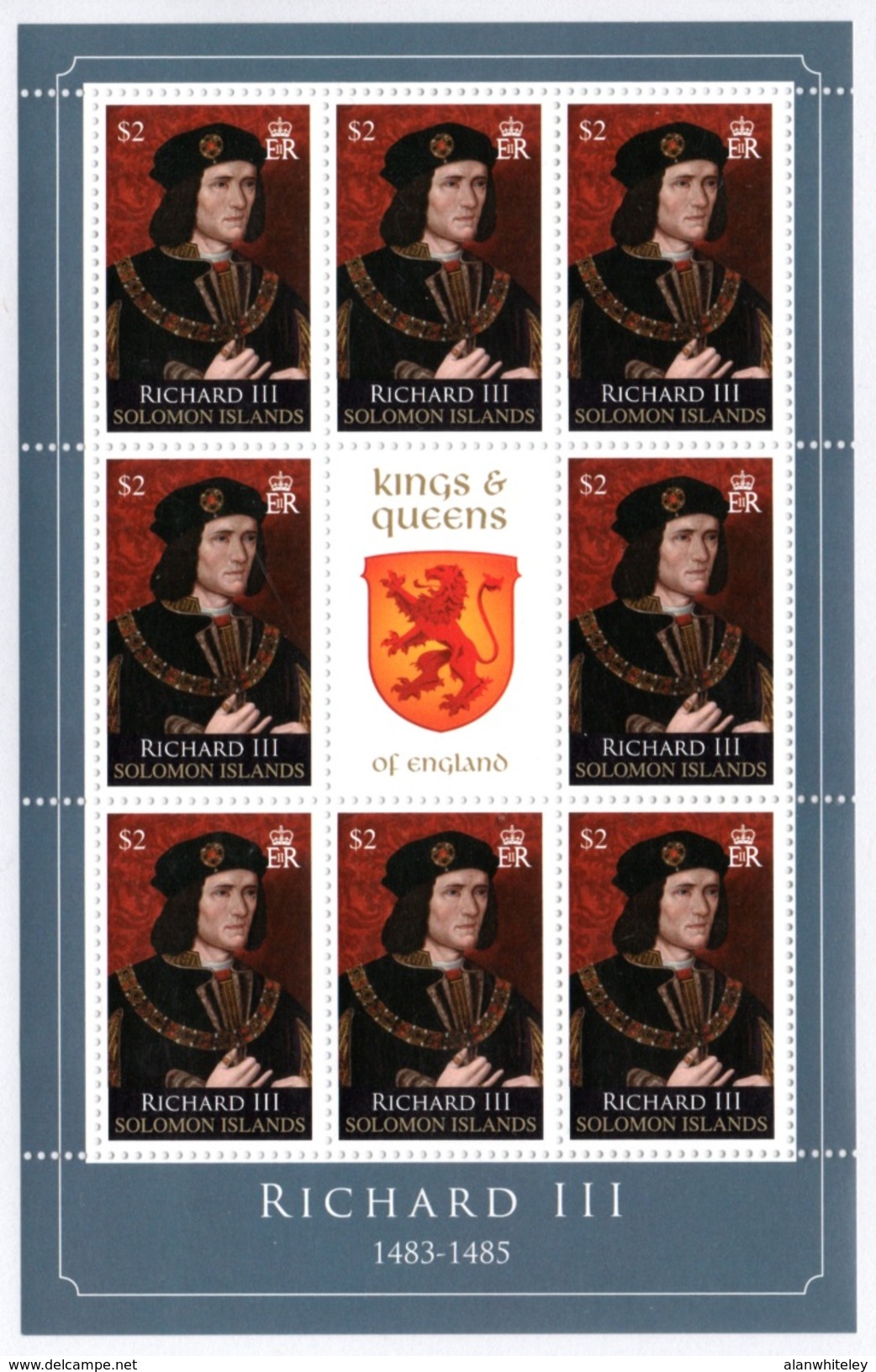 SOLOMON ISLANDS 2008 Kings & Queens Of England/Richard III: Sheetlet Of 8 Stamps UM/MNH - Salomoninseln (Salomonen 1978-...)