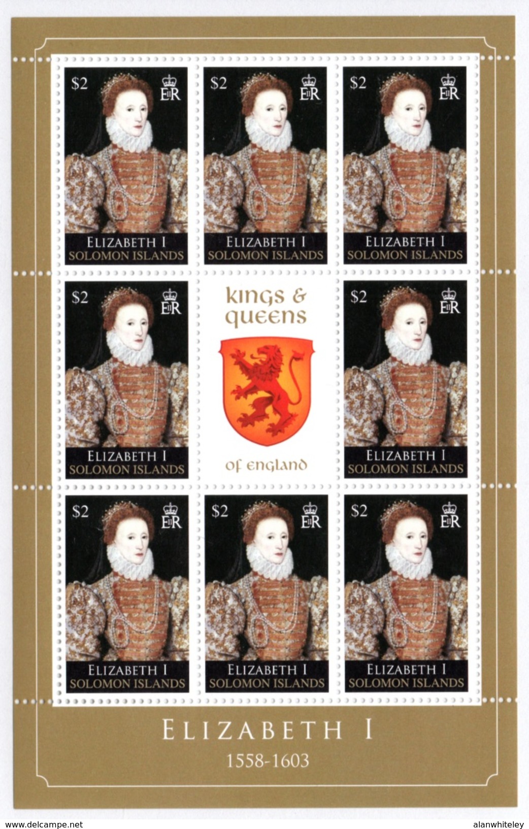 SOLOMON ISLANDS 2008 Kings & Queens Of England/Elizabeth I: Sheetlet Of 8 Stamps UM/MNH - Solomon Islands (1978-...)