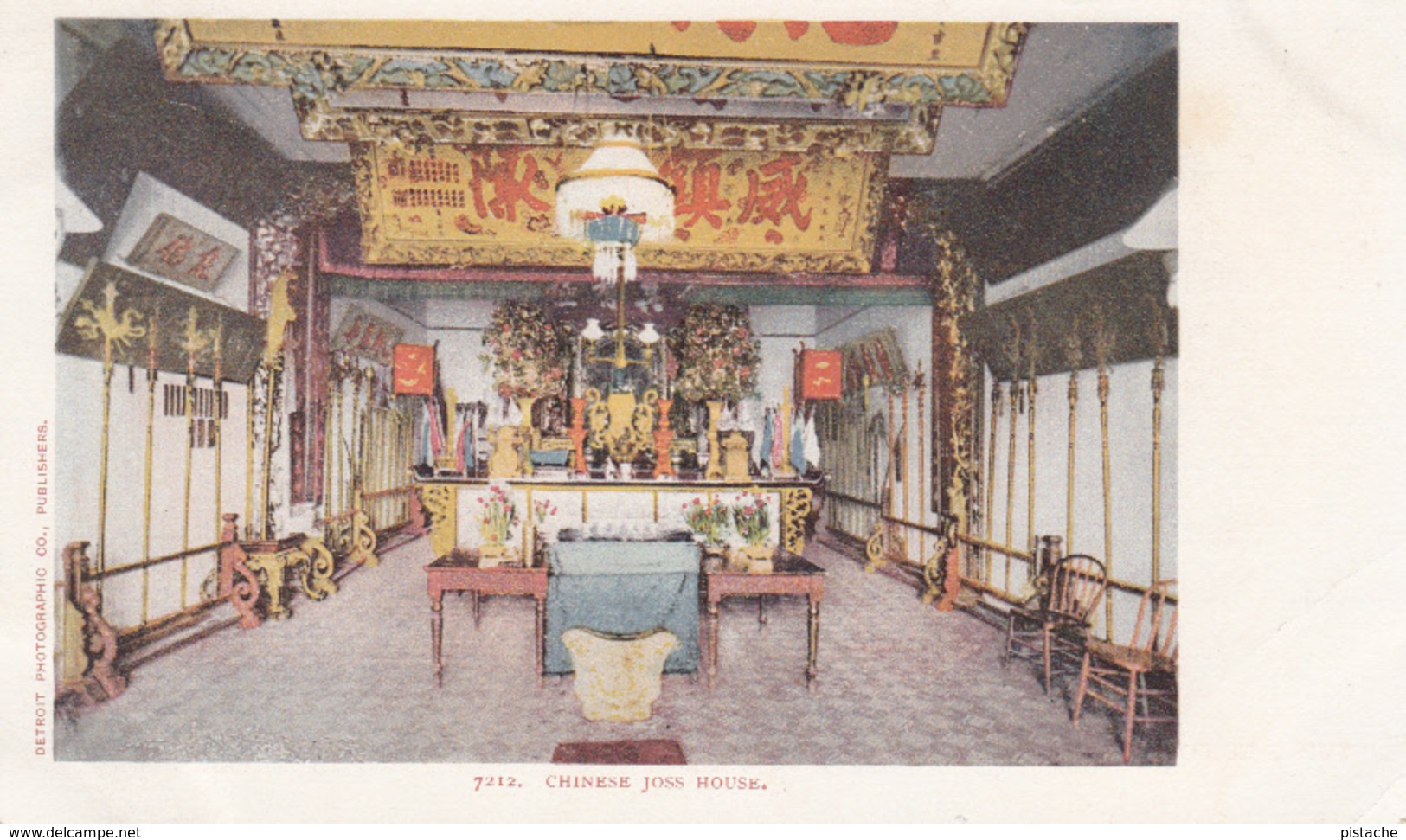 Vintage 1900-1905 - 7212 Chinese Joss House - San Francisco California - 2 Scans - San Francisco