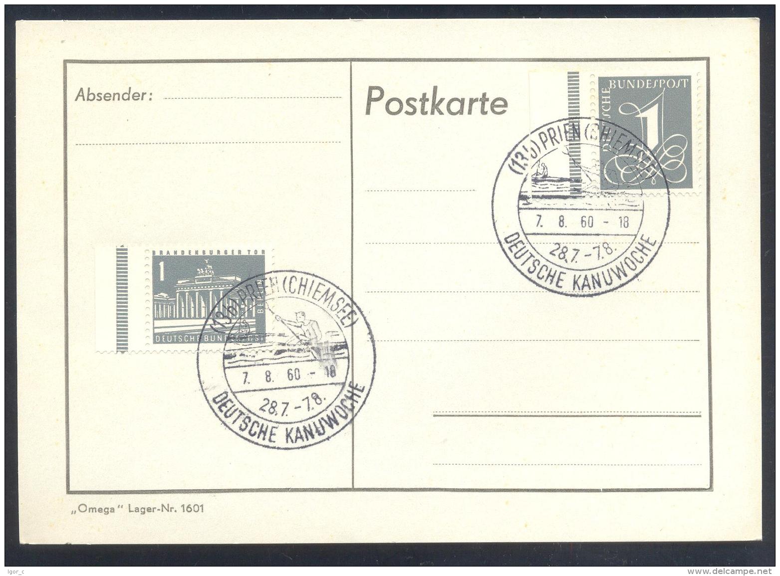 Germany 1960 Card: Sport Cayak Kayak Canoe Kajak Kanu; Deutsche KanuWoche; German Kanu Week Prein - Kanu