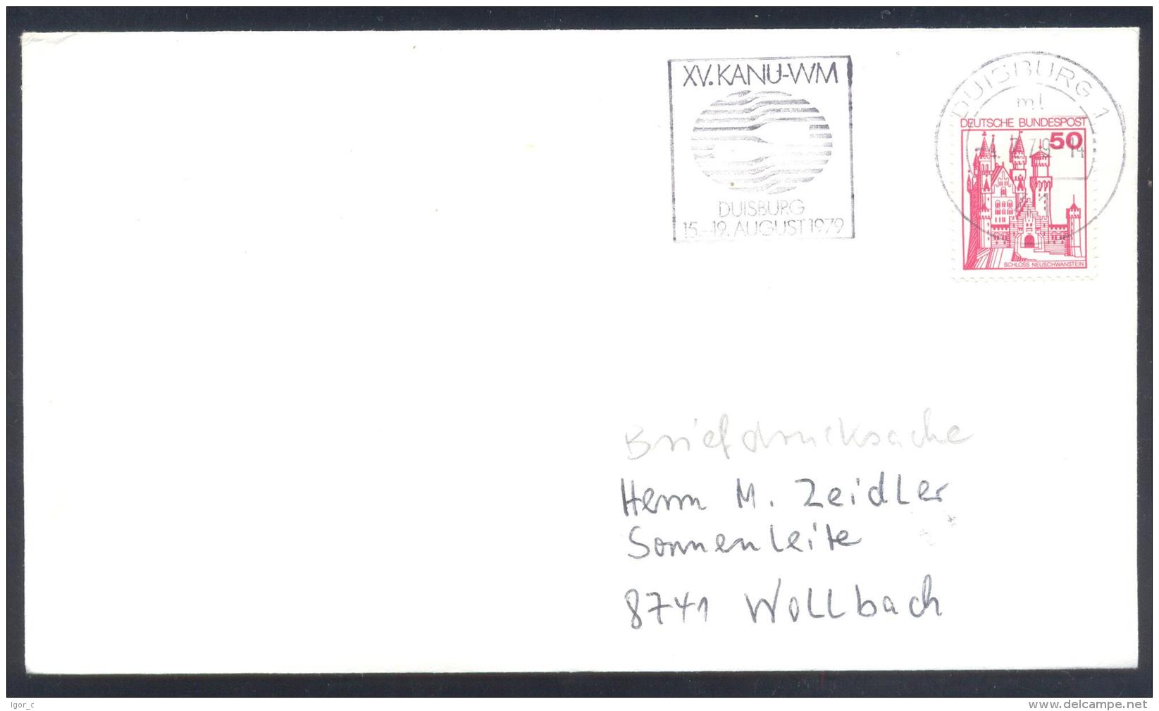 Germany 1979 Cover Sport Cayak Kayak Canoe Kajak Kanu; XV Kanu WM Duisburg Weltmeistershaft World Championship Slogan - Kanu