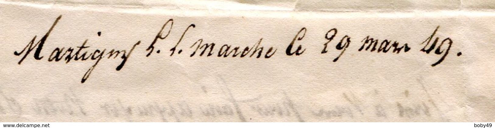 VOSGES De MARTIGNY LES BAINS Boîte Rurale M + Dateur T14 De LAMARCHE Sur LAC Du 29/03/1879 TFM De 2 Pour PARIS - 1849-1876: Période Classique