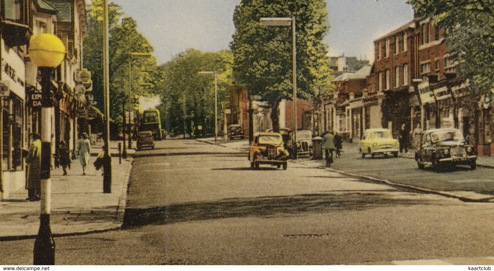 Chislehurst: AUNTIE ROVER P4, FORD PREFECT 100E, MORRIS TEN M, SHELL, BP Neon - Belisha Beacon - High Street - (London) - Voitures De Tourisme