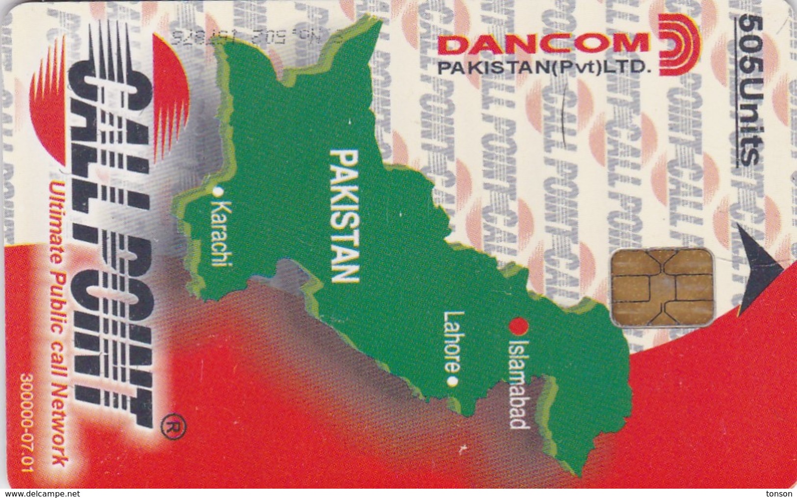 Pakistan, PAK-CP30, Map Of Pakistan Issue 300.000 07/01, 2 Scans - Pakistan