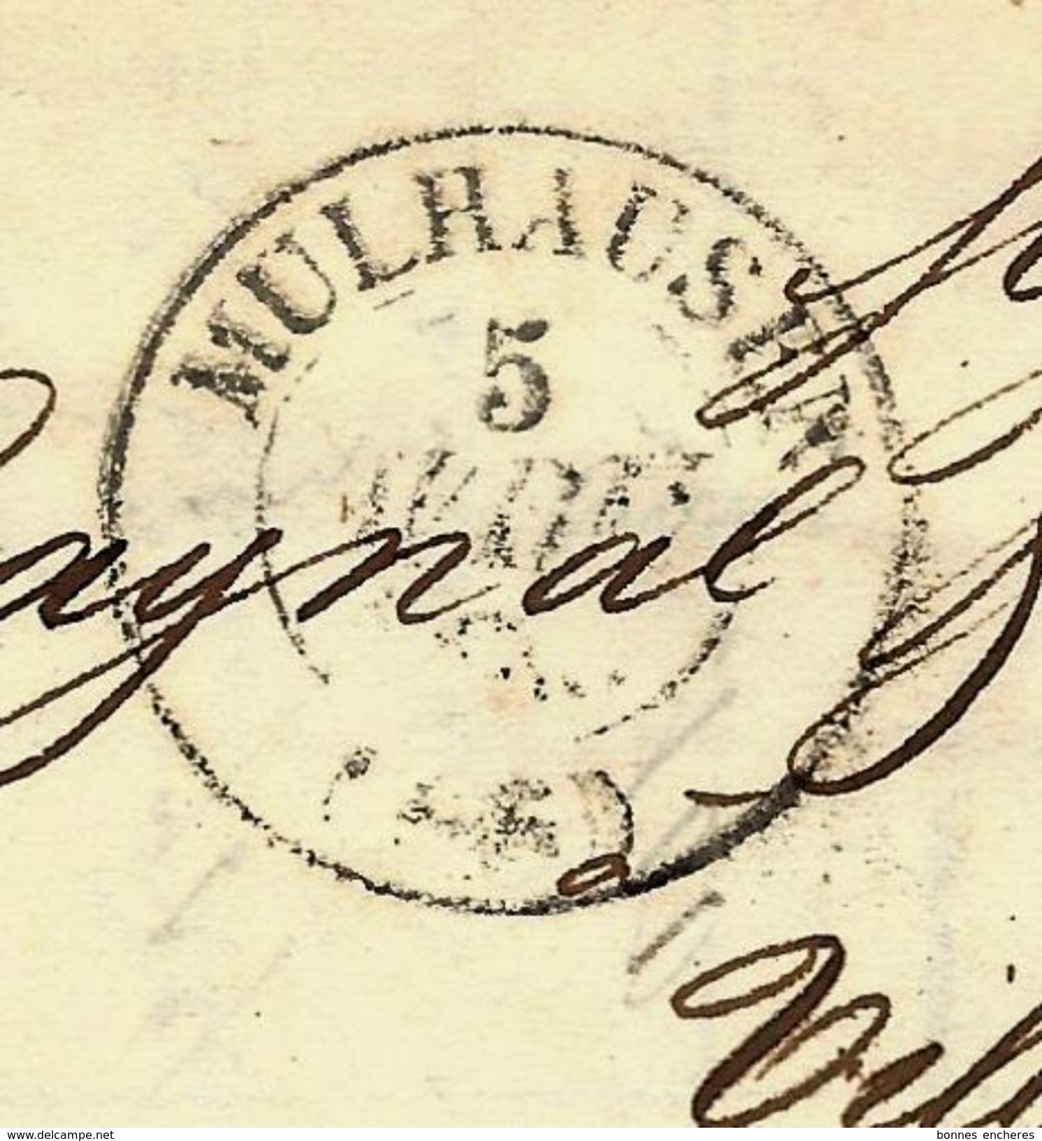 1836 RARE FACTURE SIGNEE ENTETE BLECH FRIES FILATURE à MULHOUSE Pour RAYNAL ET PONZAL Villefranche (Aveyron) B.E. - Royaume-Uni