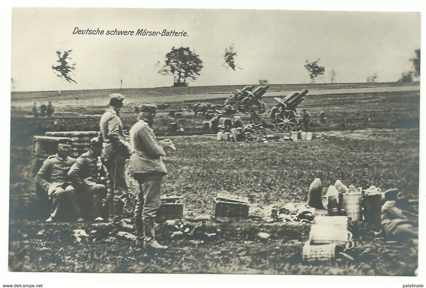 1. Weltkrieg Deutsche Schwere Mörser-Batterie Photo-AK Um 1915 - War 1914-18