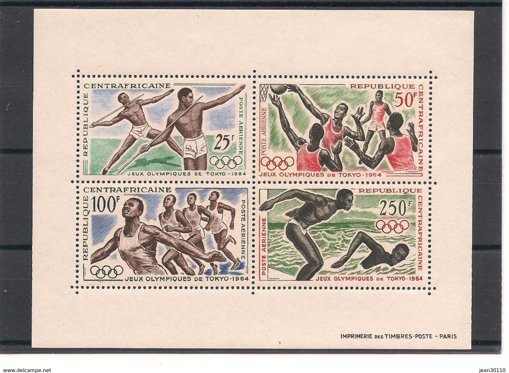 CENTRAFRIQUE J.O. Tokyo1964 Bloc N° Y/T : 2** Côte: 16,50 € - Summer 1964: Tokyo