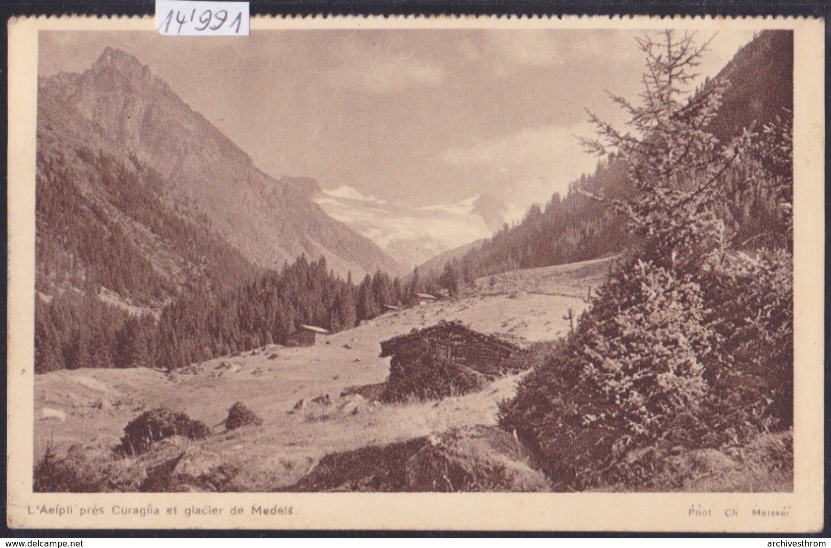 Curaglia  : Aelpli E Ghiacciaio Medels ( Glacier, Glätscher Da Medel );  1924 (14'991) - Medel