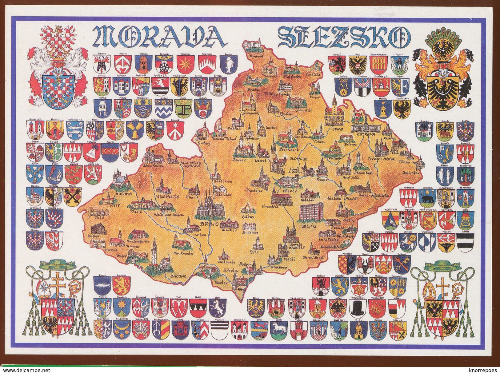 Postcard Czech Republic :  Morava Slezsko Heraldry, Coats Of Arms / Antonin Javora (autor) - Czech Republic
