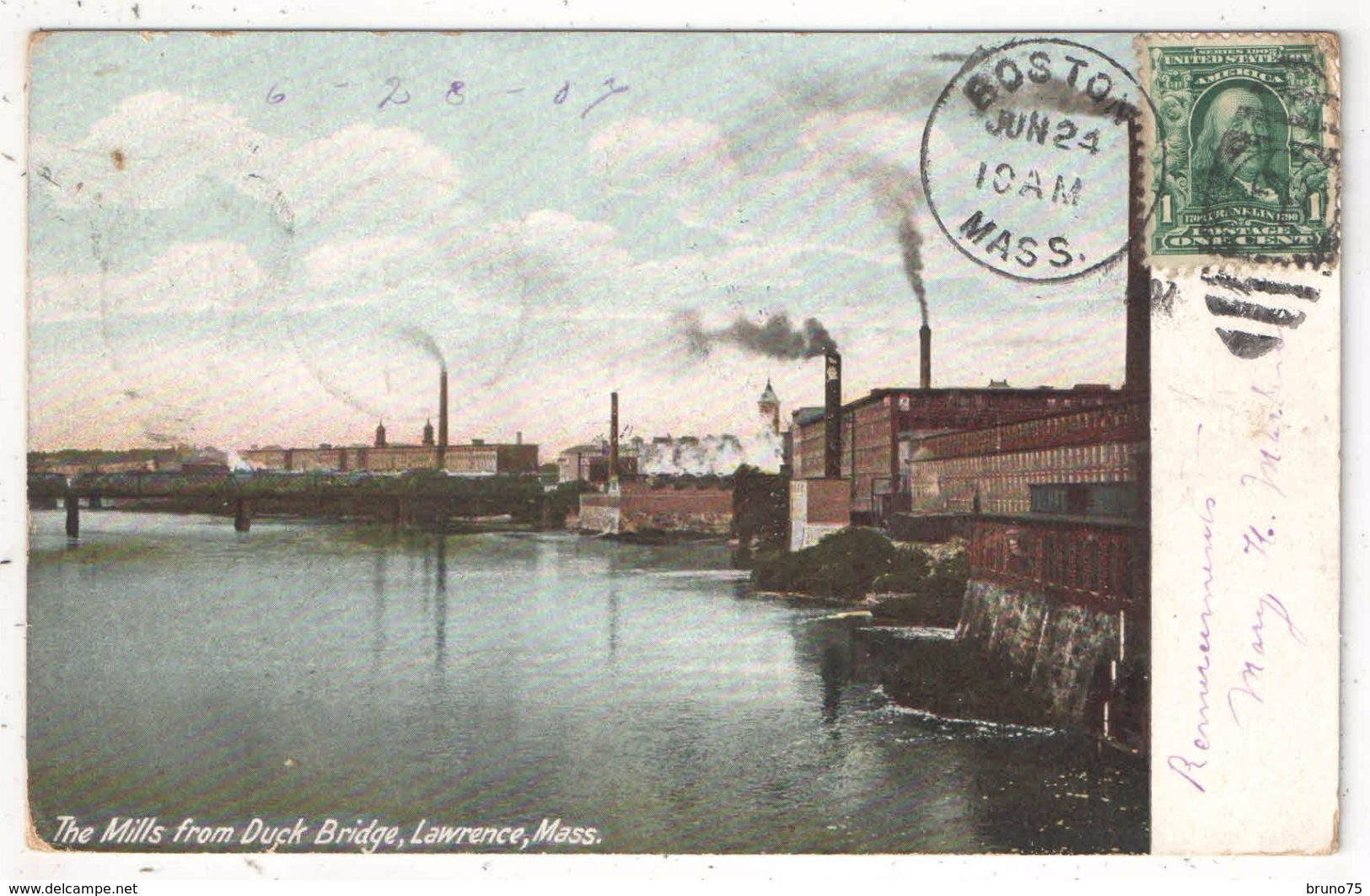 The Mills From Duck Bridge, LAWRENCE, Mass. - Lawrence