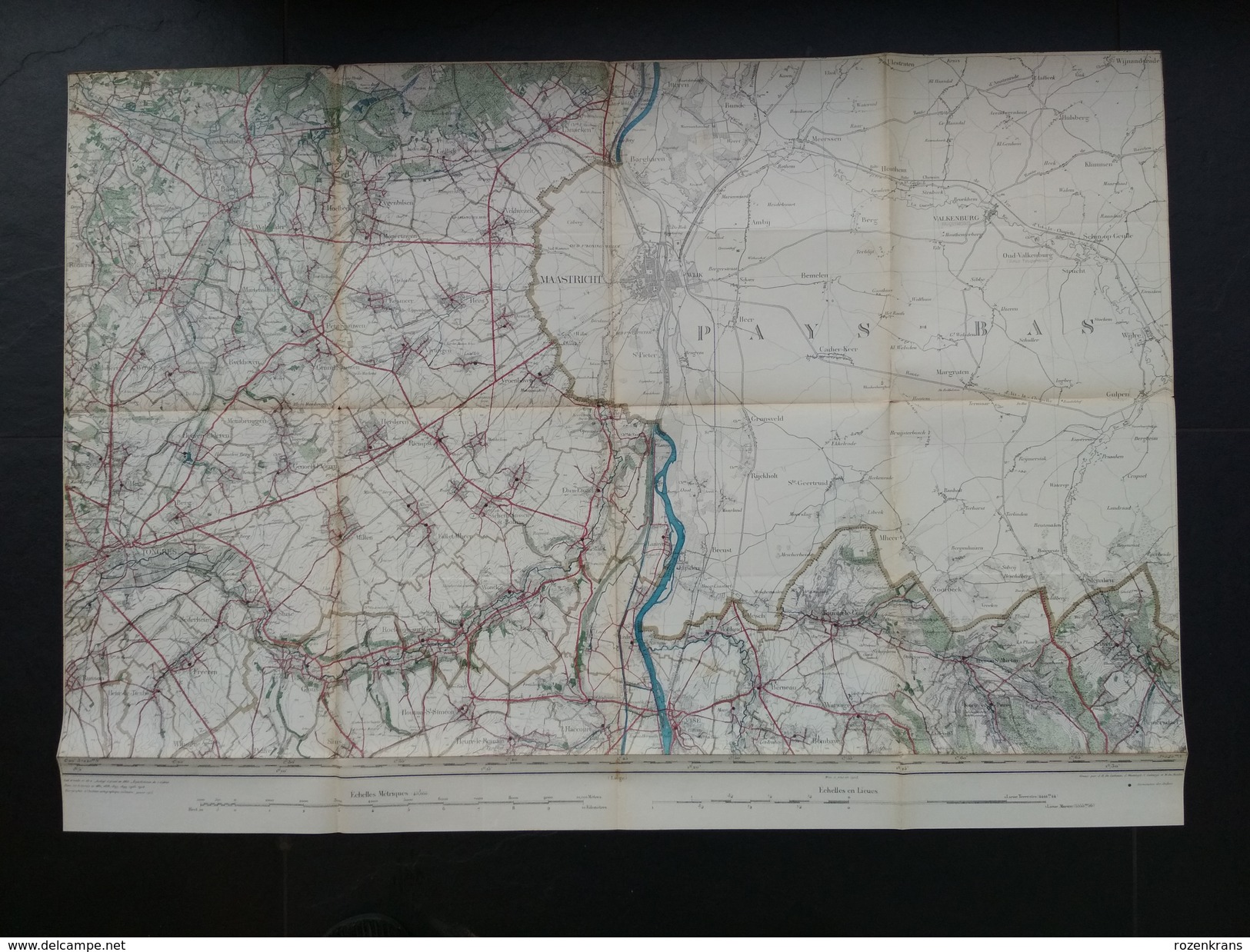 Topografische En Militaire Kaart STAFKAART 1905 Tongeren Maastricht Valkenburg Bilzen Vise Eben Emael Veldwezelt Lanaken - Cartes Topographiques