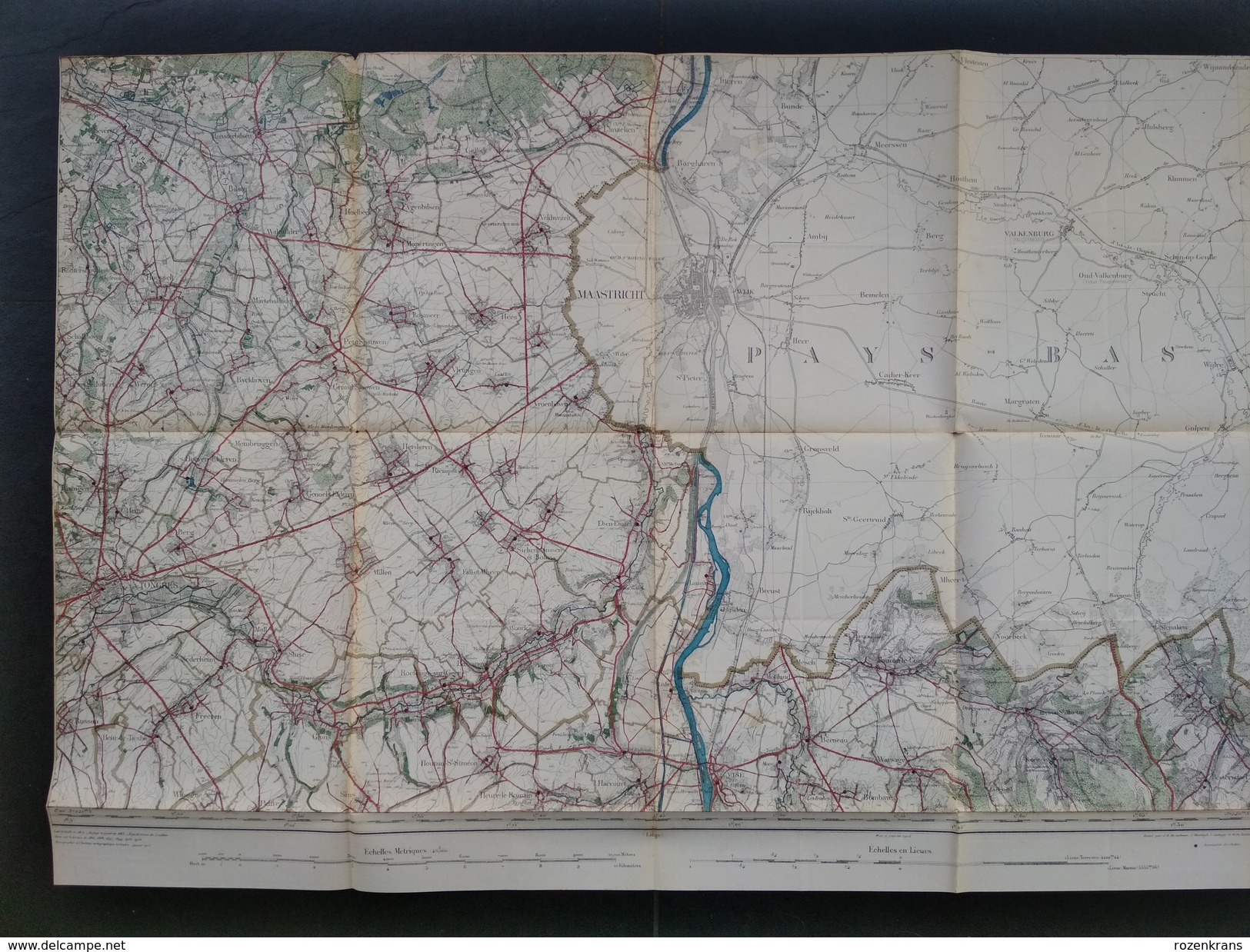 Topografische En Militaire Kaart STAFKAART 1905 Tongeren Maastricht Valkenburg Bilzen Vise Eben Emael Veldwezelt Lanaken - Cartes Topographiques