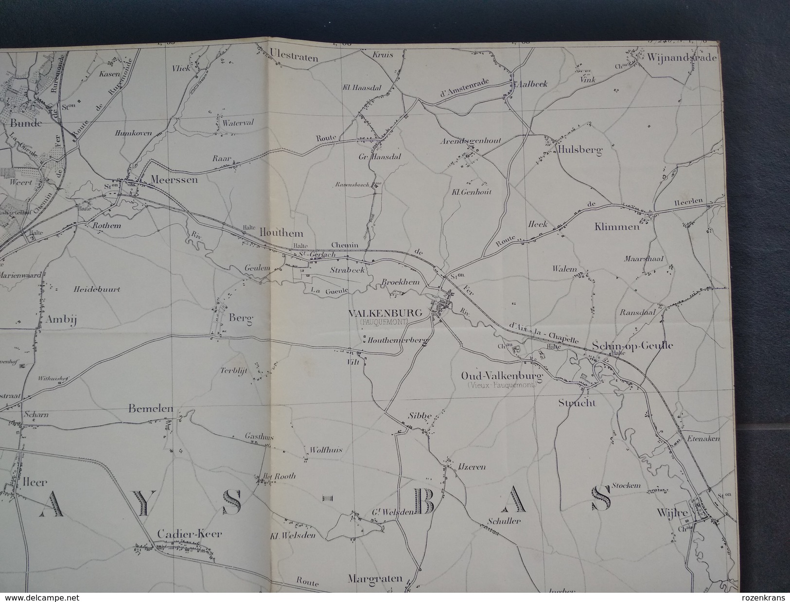 Topografische en militaire kaart STAFKAART 1905 Tongeren Maastricht Valkenburg Bilzen Vise Eben Emael Veldwezelt Lanaken