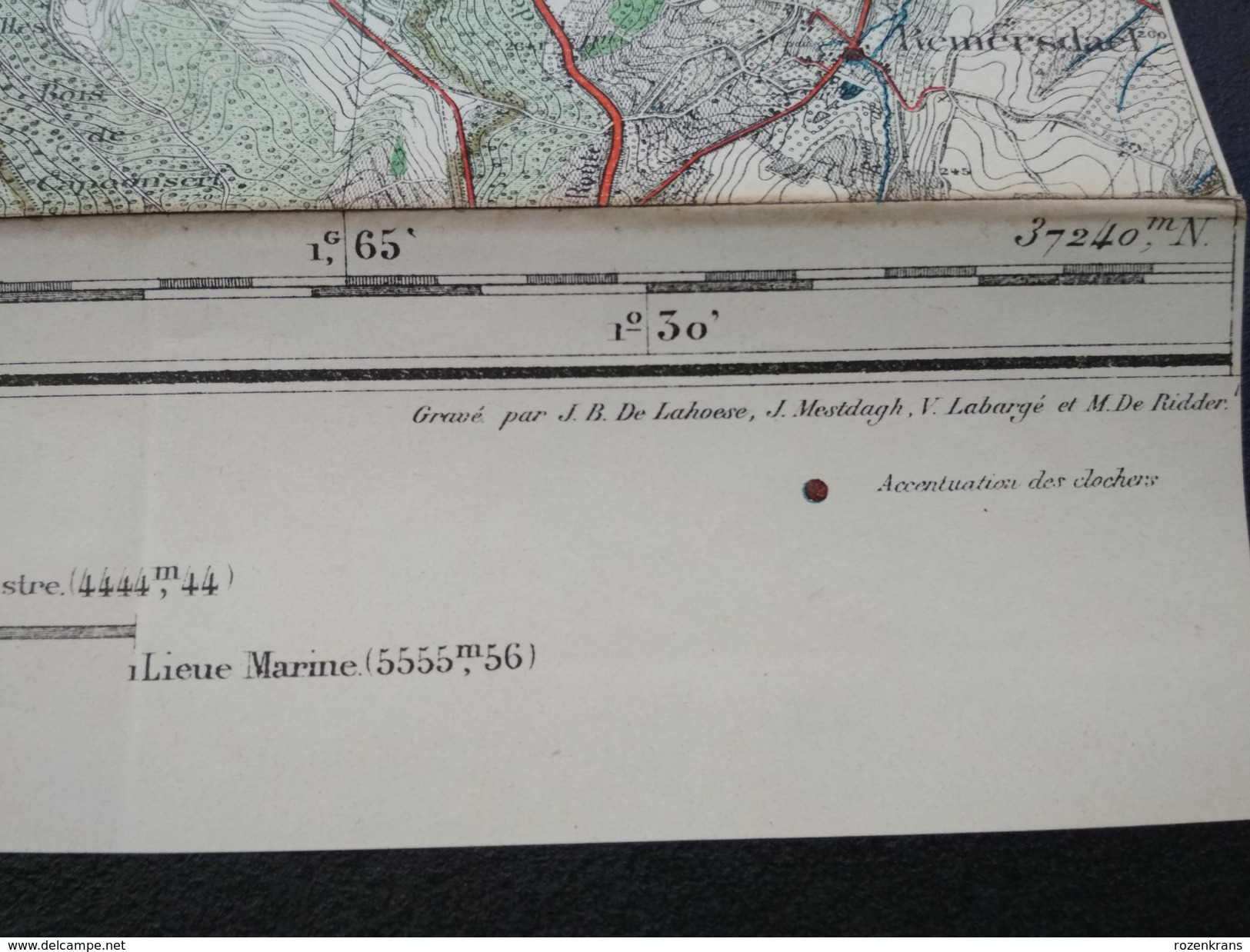 Topografische en militaire kaart STAFKAART 1905 Tongeren Maastricht Valkenburg Bilzen Vise Eben Emael Veldwezelt Lanaken