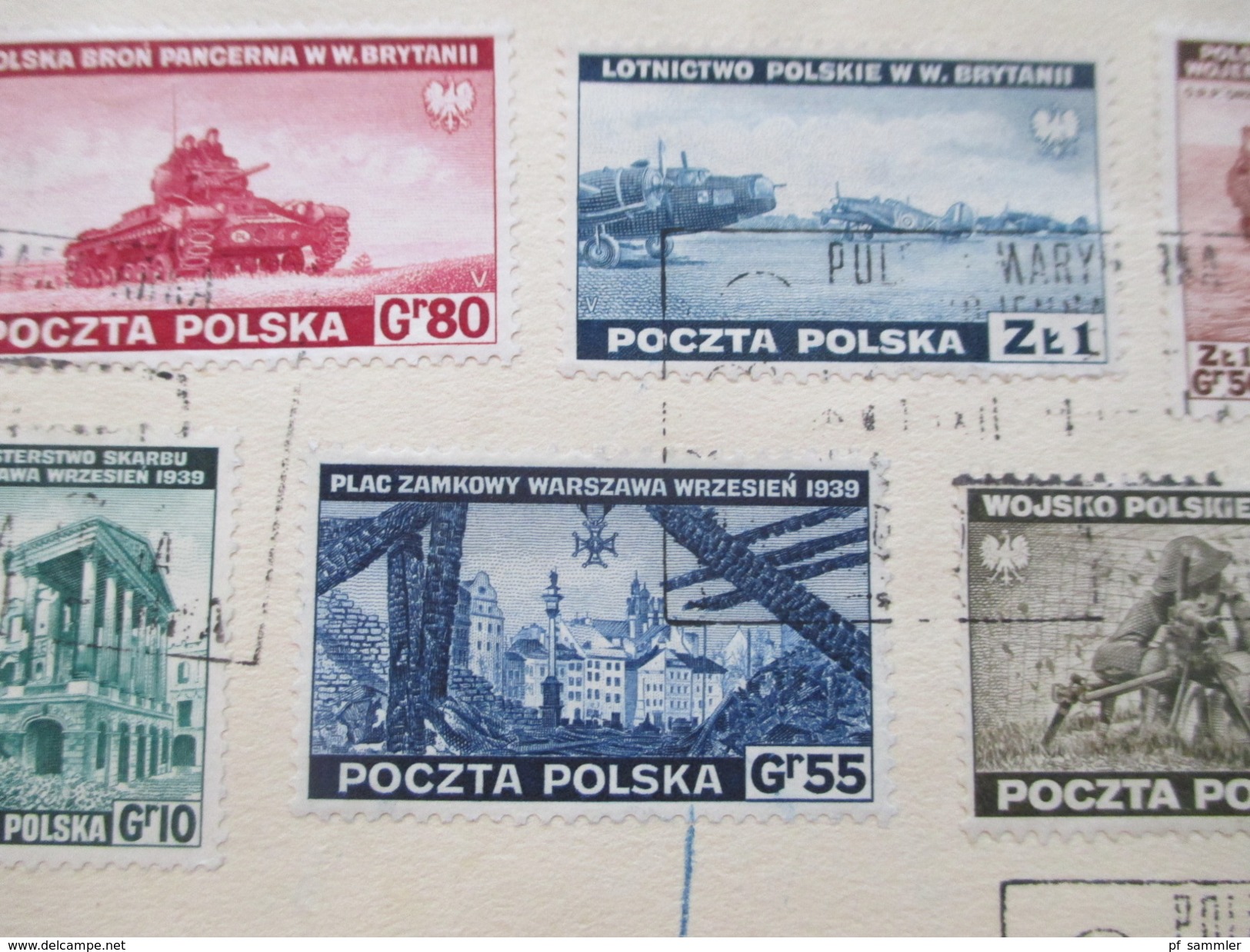 Polen 2.WK Exil Regierung London Nr. 360-367 Satzbrief / FDC Zensur / Viele Stempel / R-Brief. Schiffspost?! RR