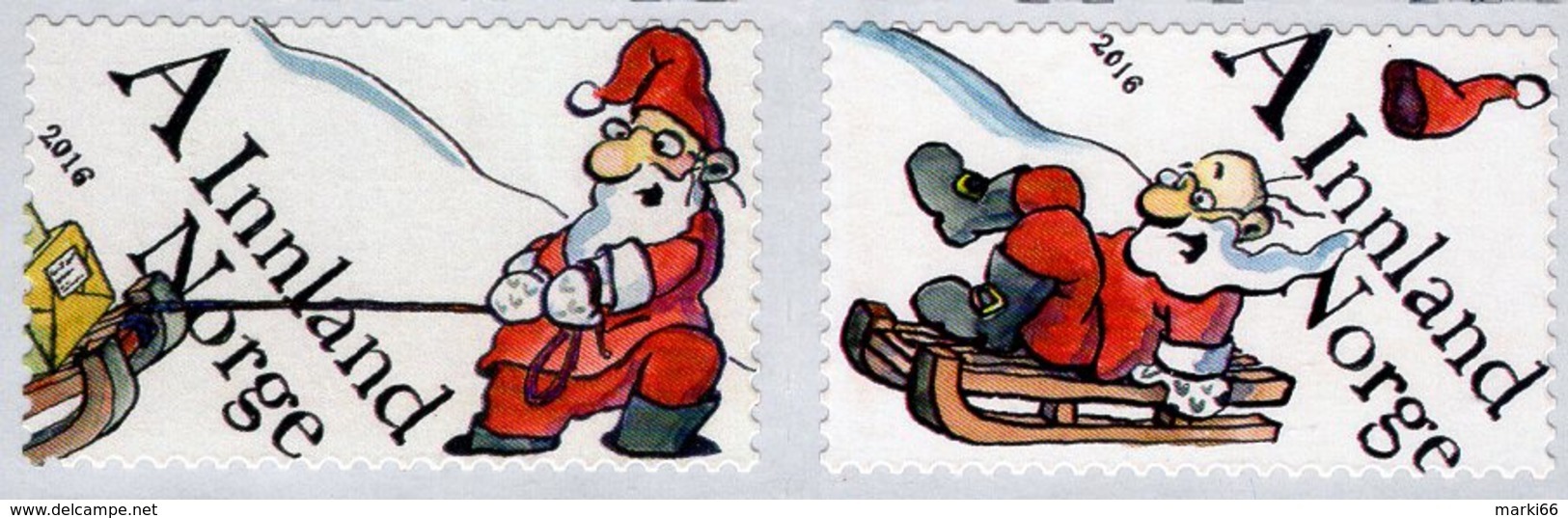 Norway - 2016 - Christmas - Mint Self-adhesive Booklet Stamp Set - Unused Stamps