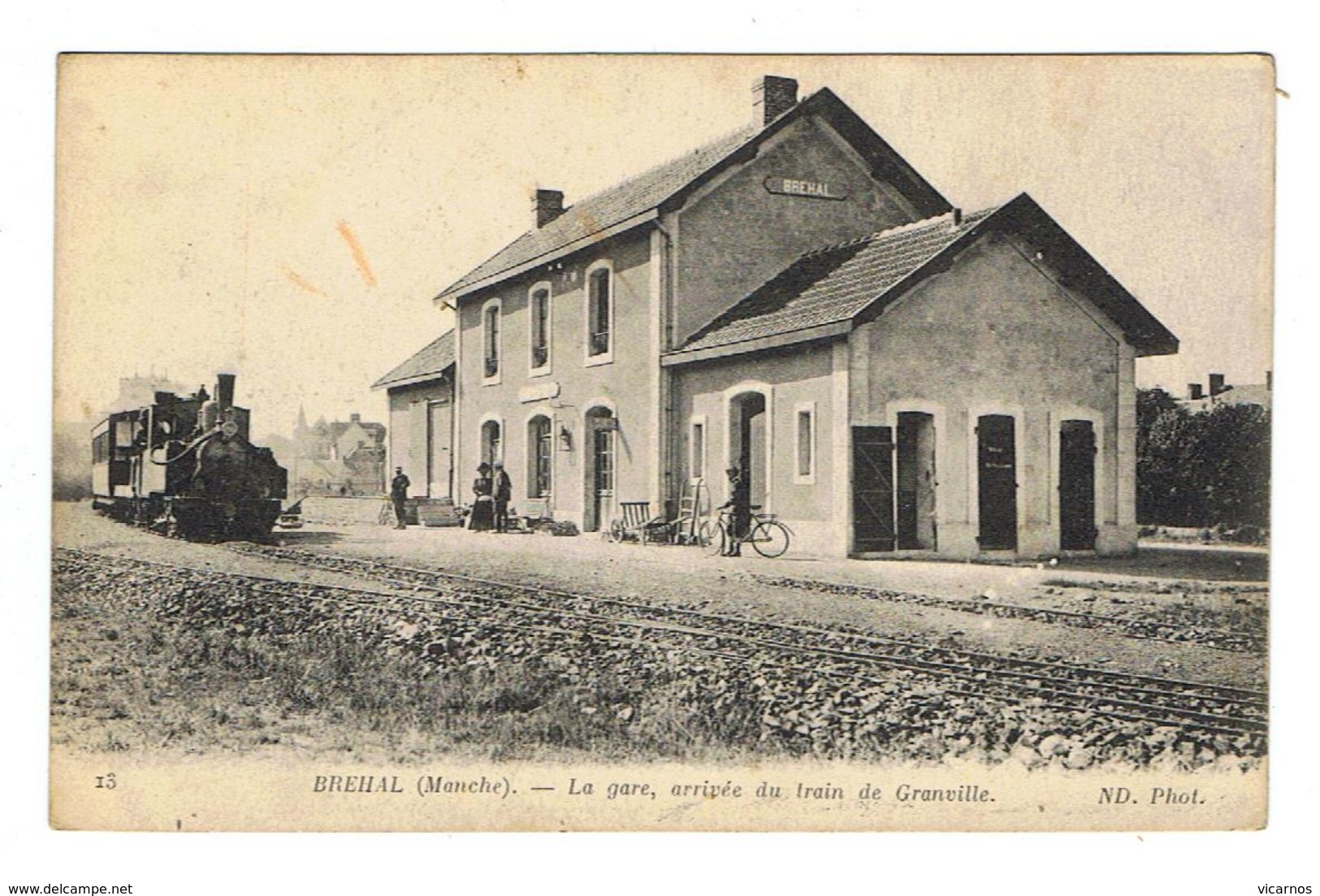CPA 50 BREHAL La Gare Arrivée Du Train De Granville - Brehal