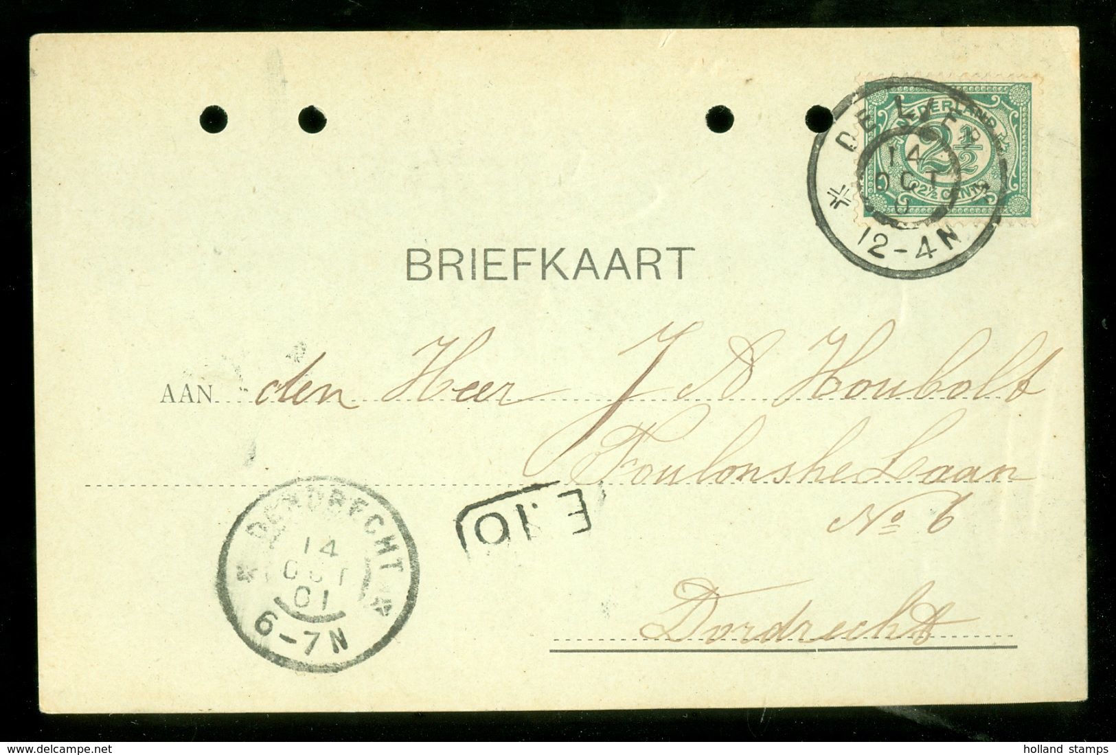 HANDGESCHREVEN BRIEFKAART Uit 1901  NVPH 55 Van DE LIER Naar DORDRECHT (10.659f) - Brieven En Documenten