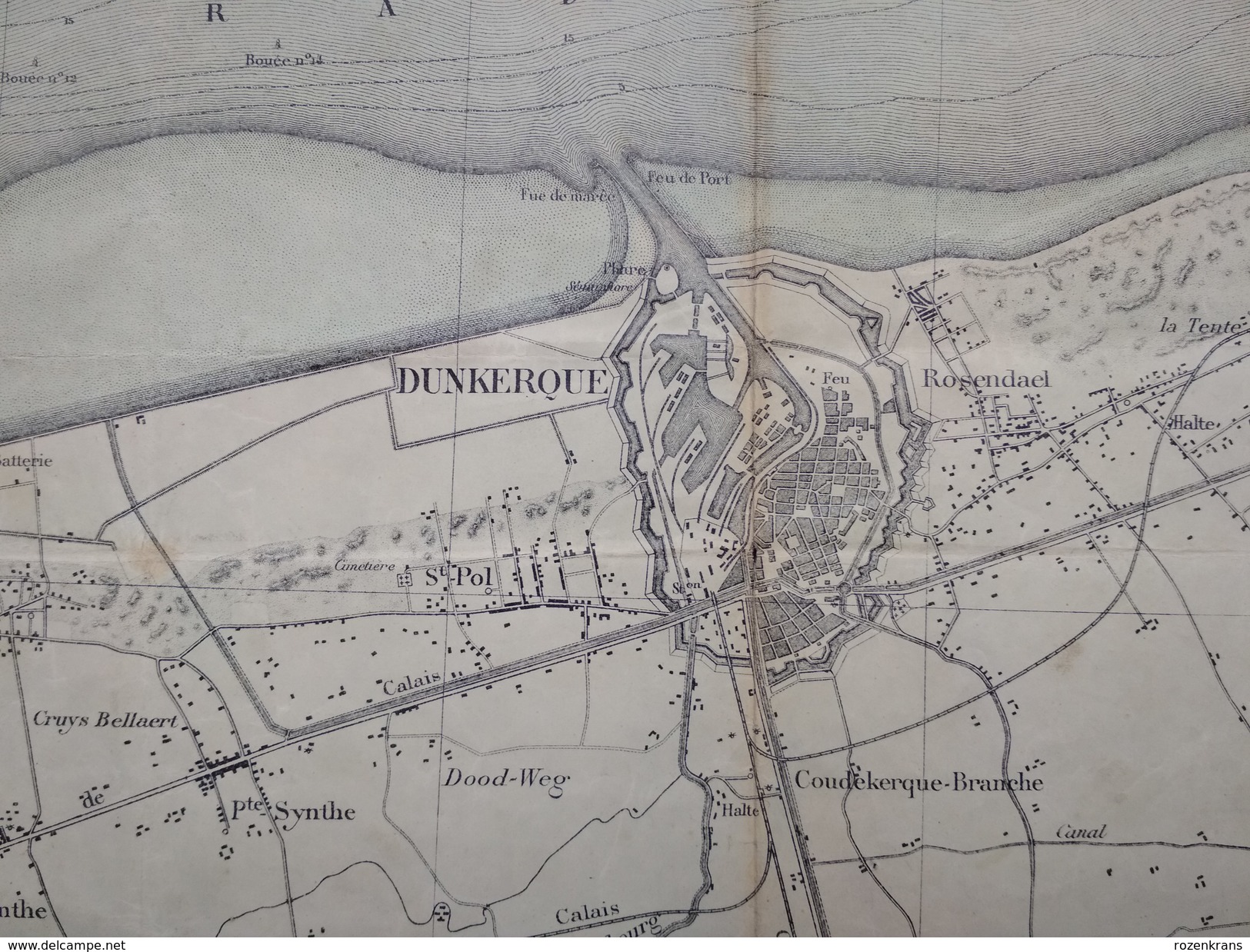 Topografische En Militaire Kaart STAFKAART +/- 1910 Veurne Dunkerque Hoogstade Moeres Bulskamp Yser Westvleteren - Topographical Maps