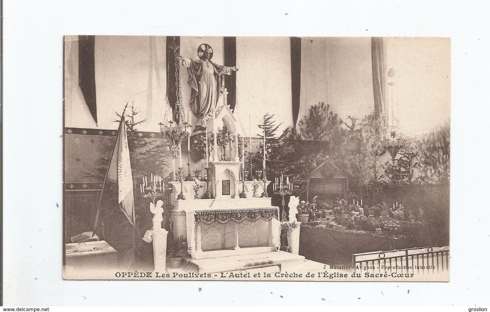 OPPEDE LES POULIVETS L'AUTEL ET LA CRECHE DE L'EGLISE DU SACRE COEUR - Oppede Le Vieux