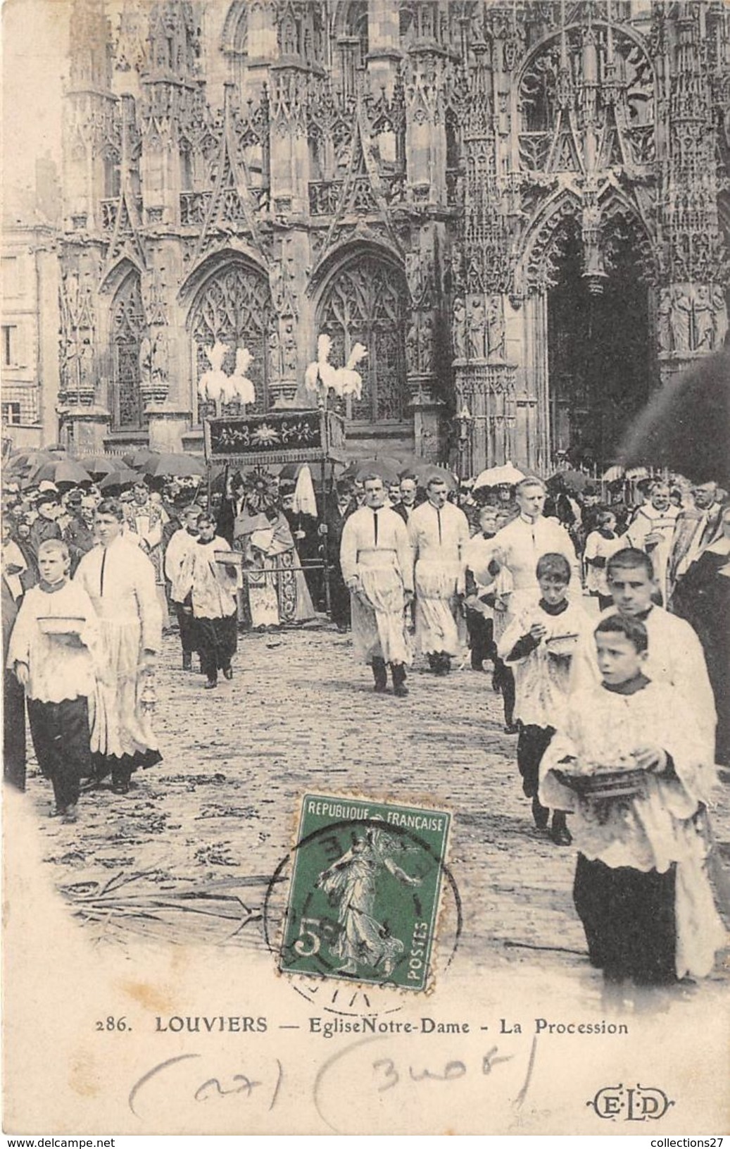 27-LOUVIERS- L'EGLISE NOTRE-DAME- LA PROCESSION - Louviers