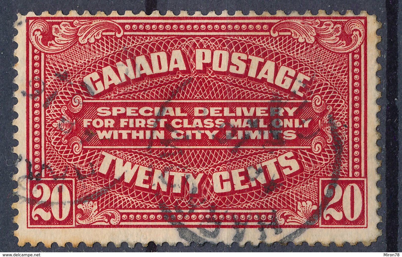 Stamp Canada  1922 20c Used - Special Delivery