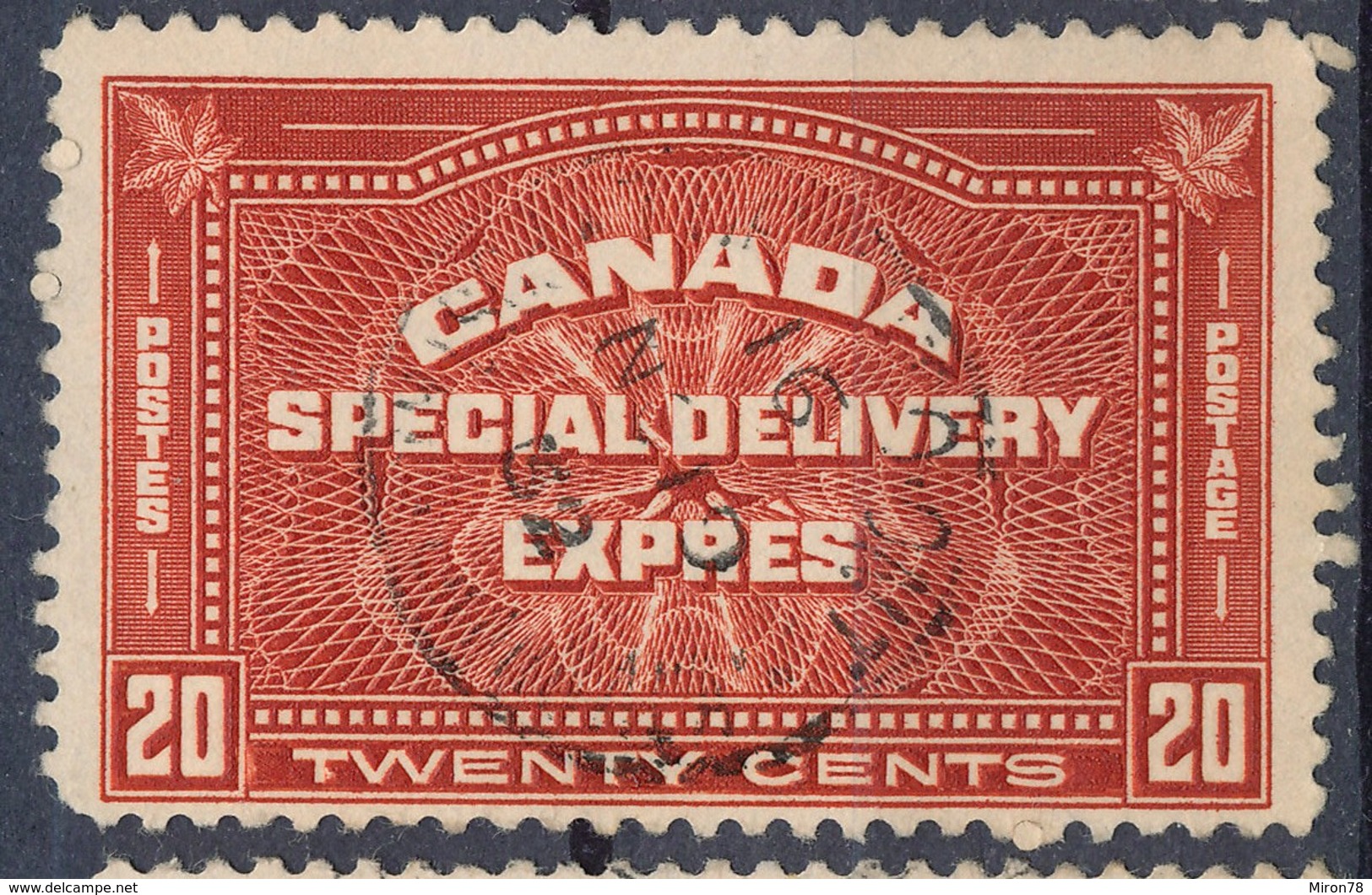 Stamp Canada  1930 20c Used - Correo Urgente
