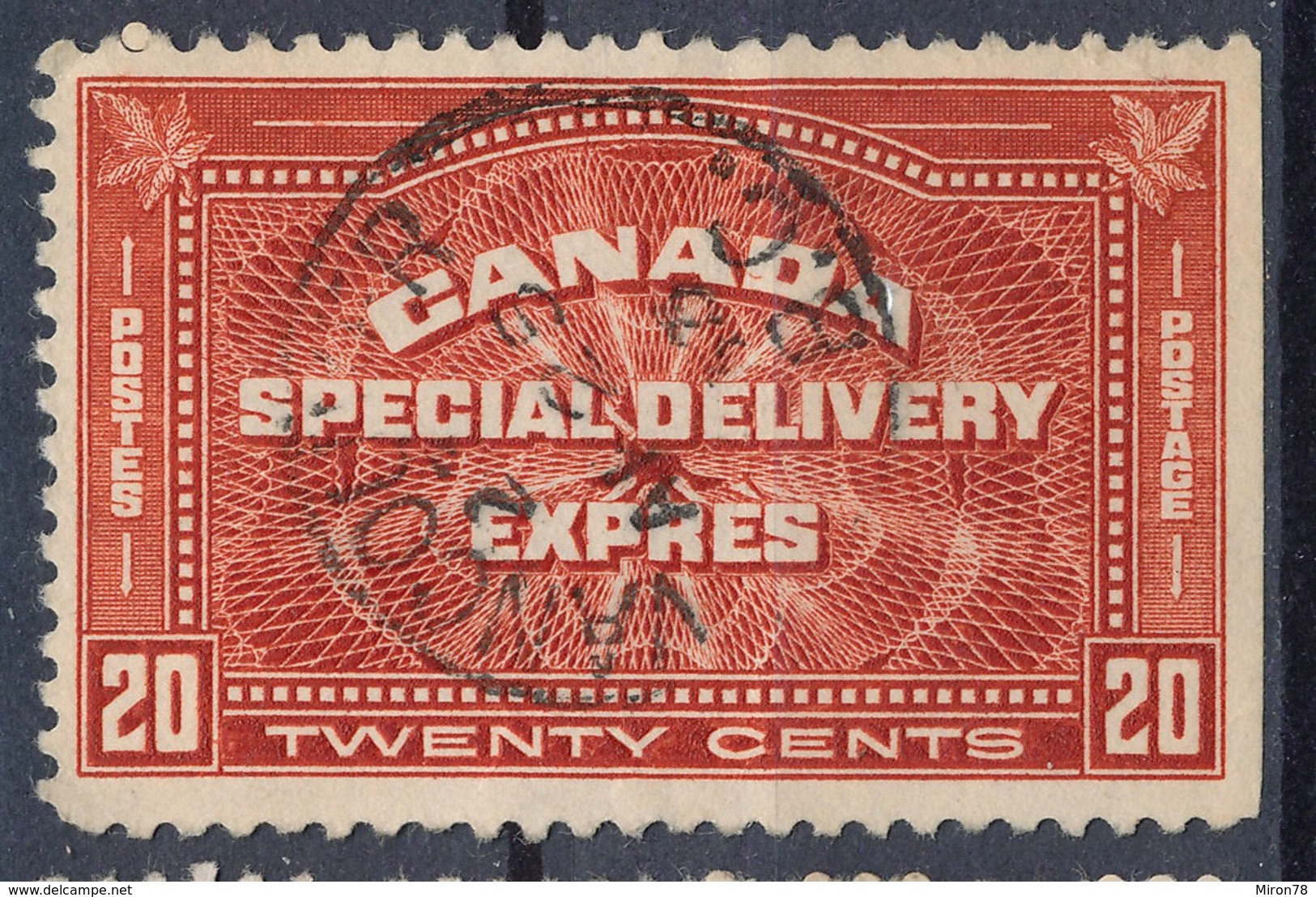 Stamp Canada  1930 20c Used - Correo Urgente