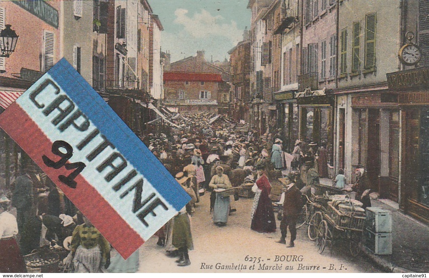 CPA BOURG RUE GAMBETTA ET MARCHE AU BEURRE - Autres & Non Classés