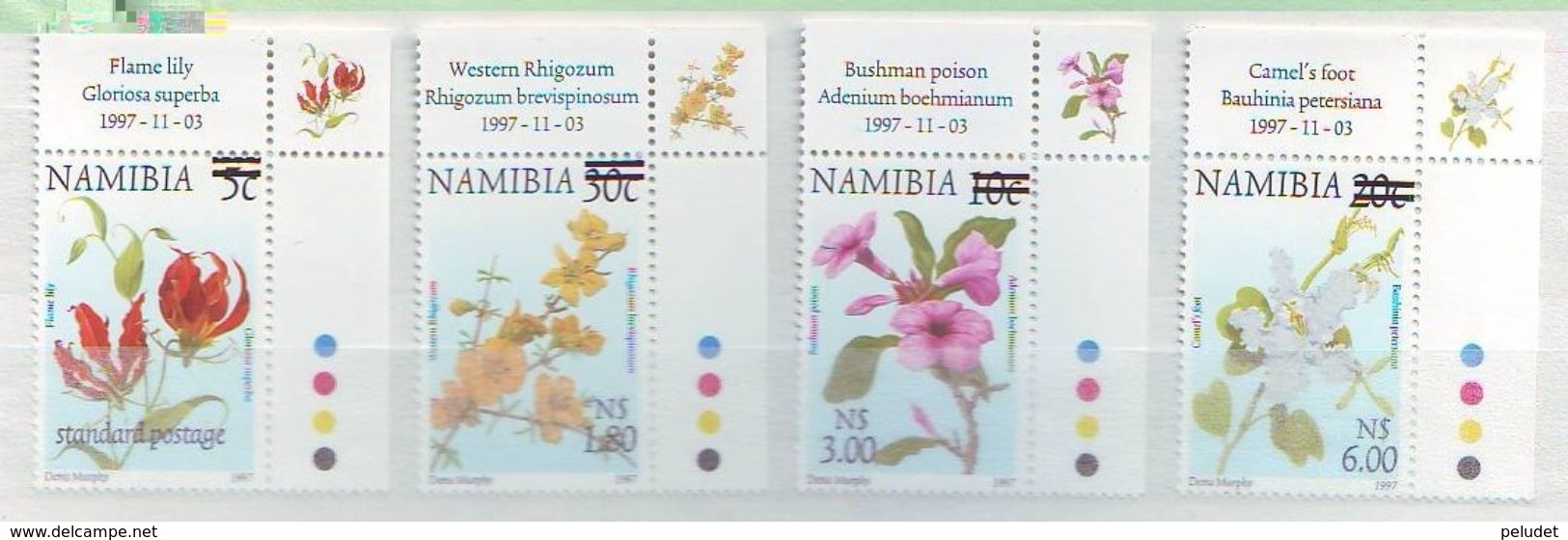 Namibia - 2000 Flora And Fauna Stamps Of 1997 Surcharged - 4 V.- Mint ** - Namibia (1990- ...)