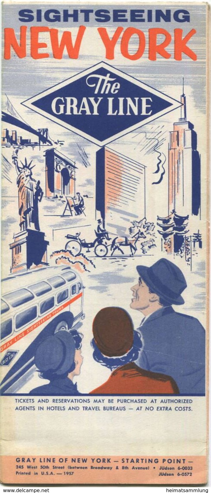 The Gray Line - Sightseeing New York - Faltblatt 1957 - Mondo