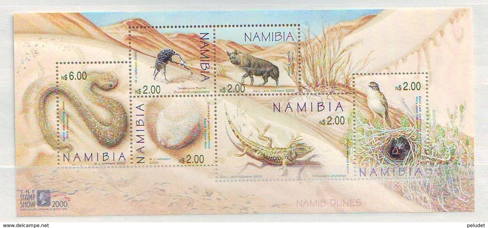 Namibia -2000 International Stamp Exhibition "The Stamp Show 2000" - London, England - Wildlife - Ms.- Mint ** - Namibia (1990- ...)