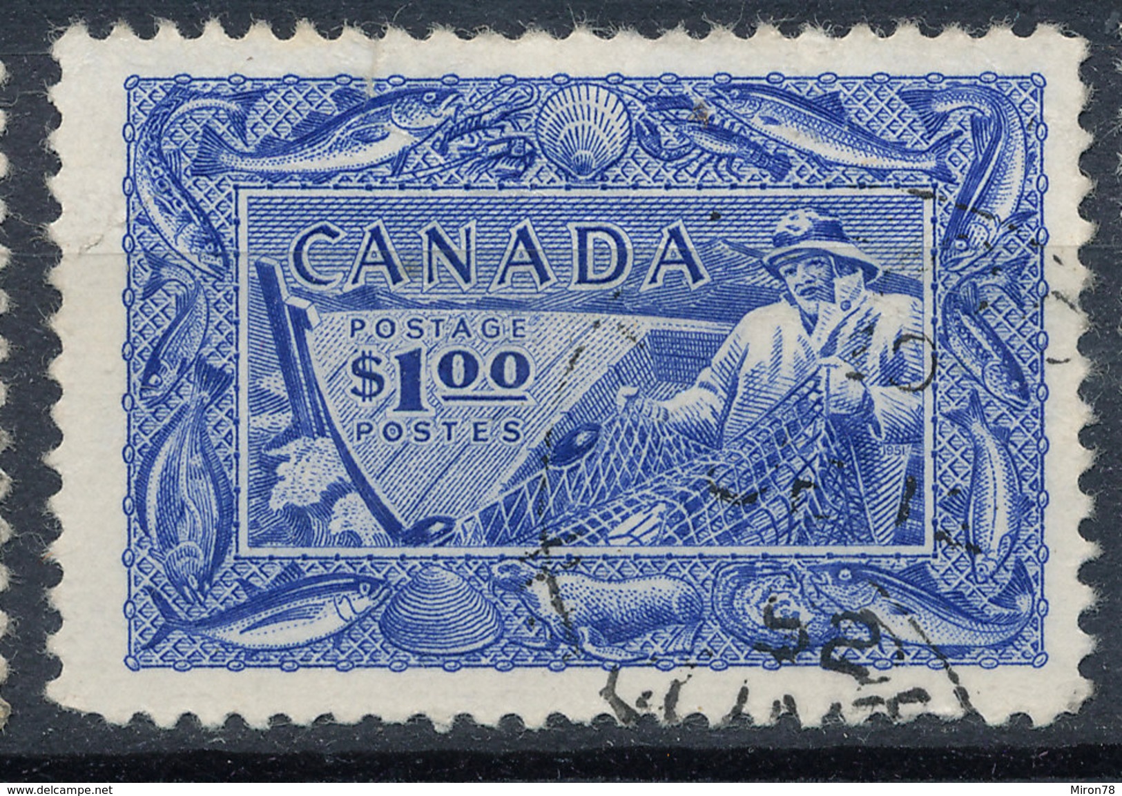 Stamp Canada  1951  $1 Used - Used Stamps