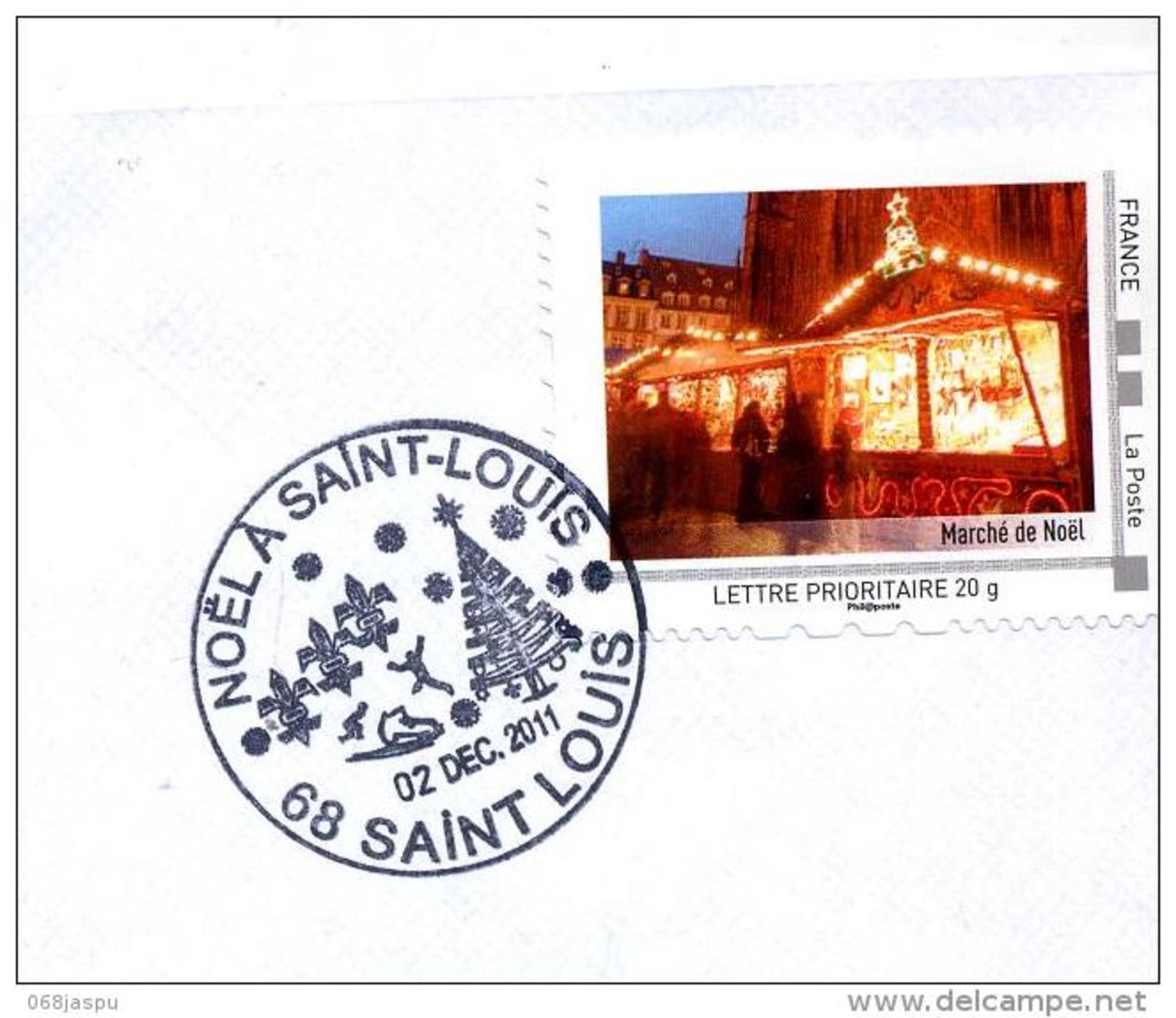 Lettre Cachet Saint Louis Noel 2011 Sur Timbre à Moi Marche De Noel - Cachets Commémoratifs