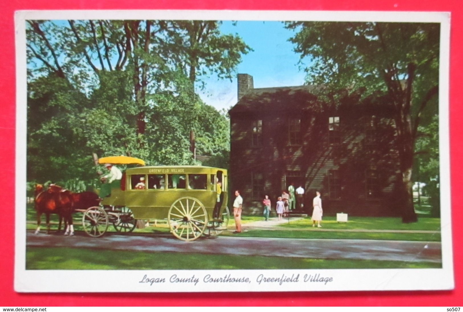 O1- America/USA- Postcard-Dearborn,Michigan,Logan County Courthouse,Greenfield Village - Dearborn