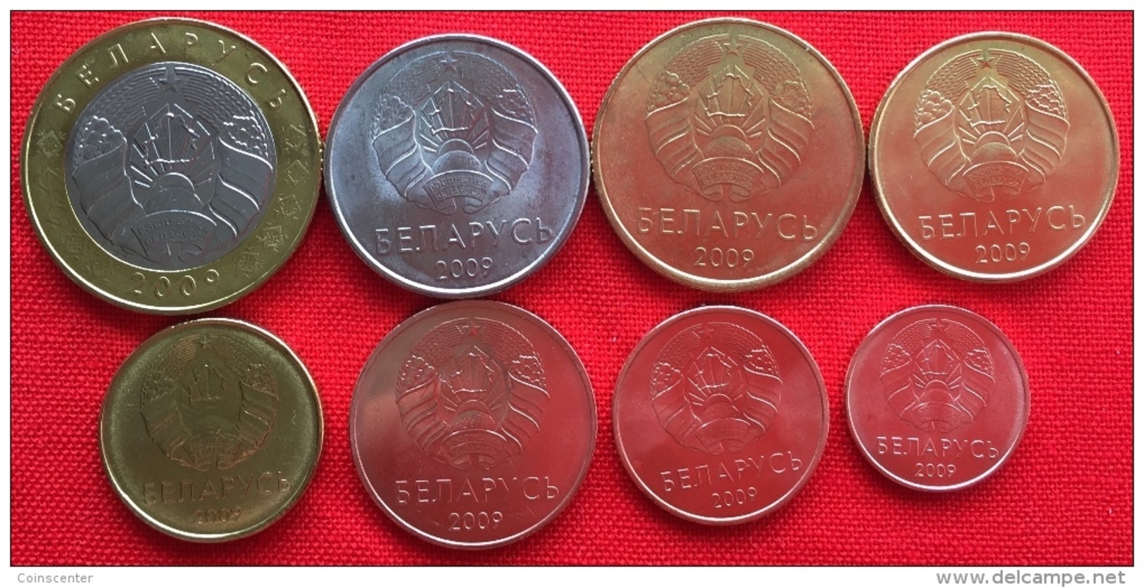 Belarus Set Of 8 Coins: 1 Kopek - 2 Roubles 2009 (2016) UNC - Belarus