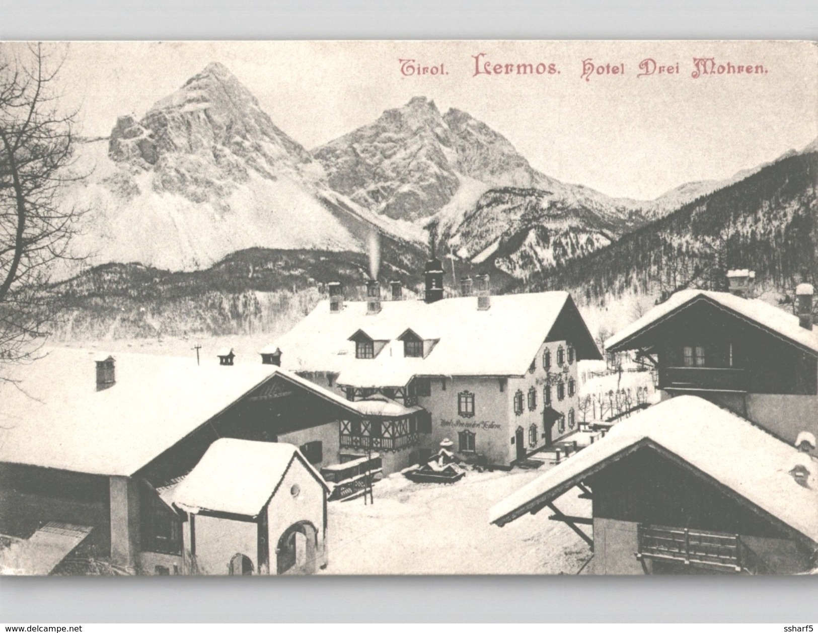 Leermos Hotel Drei Mohren In Winter 1911 - Lermoos