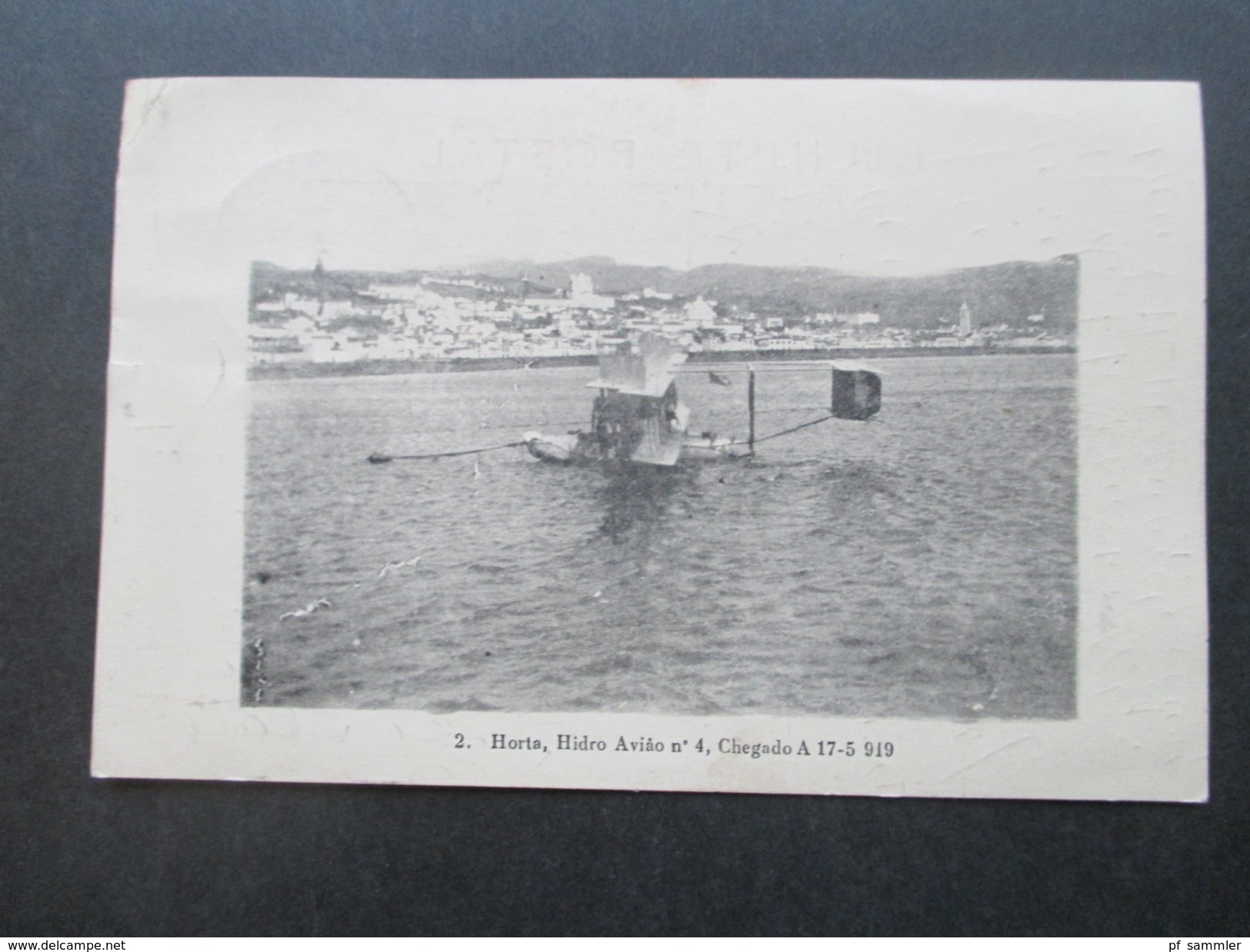 AK/Echtfoto Wasserflugzeug. Acores / Azoren 1910/20er Jahre!Nach Zoppot Danzig. Horta, Hidro Aviao N4 Chegado A 17-5 919 - 1919-1938: Entre Guerres