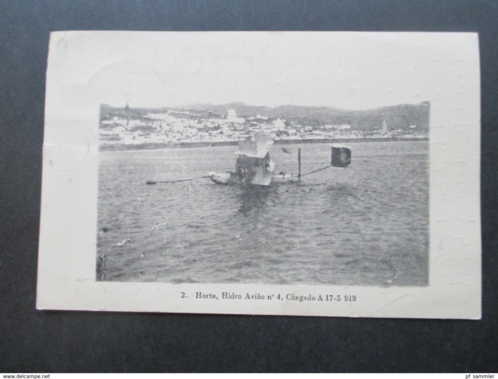 AK/Echtfoto Wasserflugzeug. Acores / Azoren 1910/20er Jahre!Nach Zoppot Danzig. Horta, Hidro Aviao N4 Chegado A 17-5 919 - 1919-1938