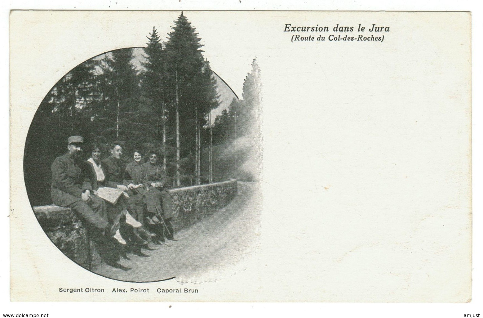 CPA-Excursion Dans Le Jura (route Du Col Des Roches) Sergent Citron, Alex, Poirot, Caporal Brun - Weltkrieg 1914-18