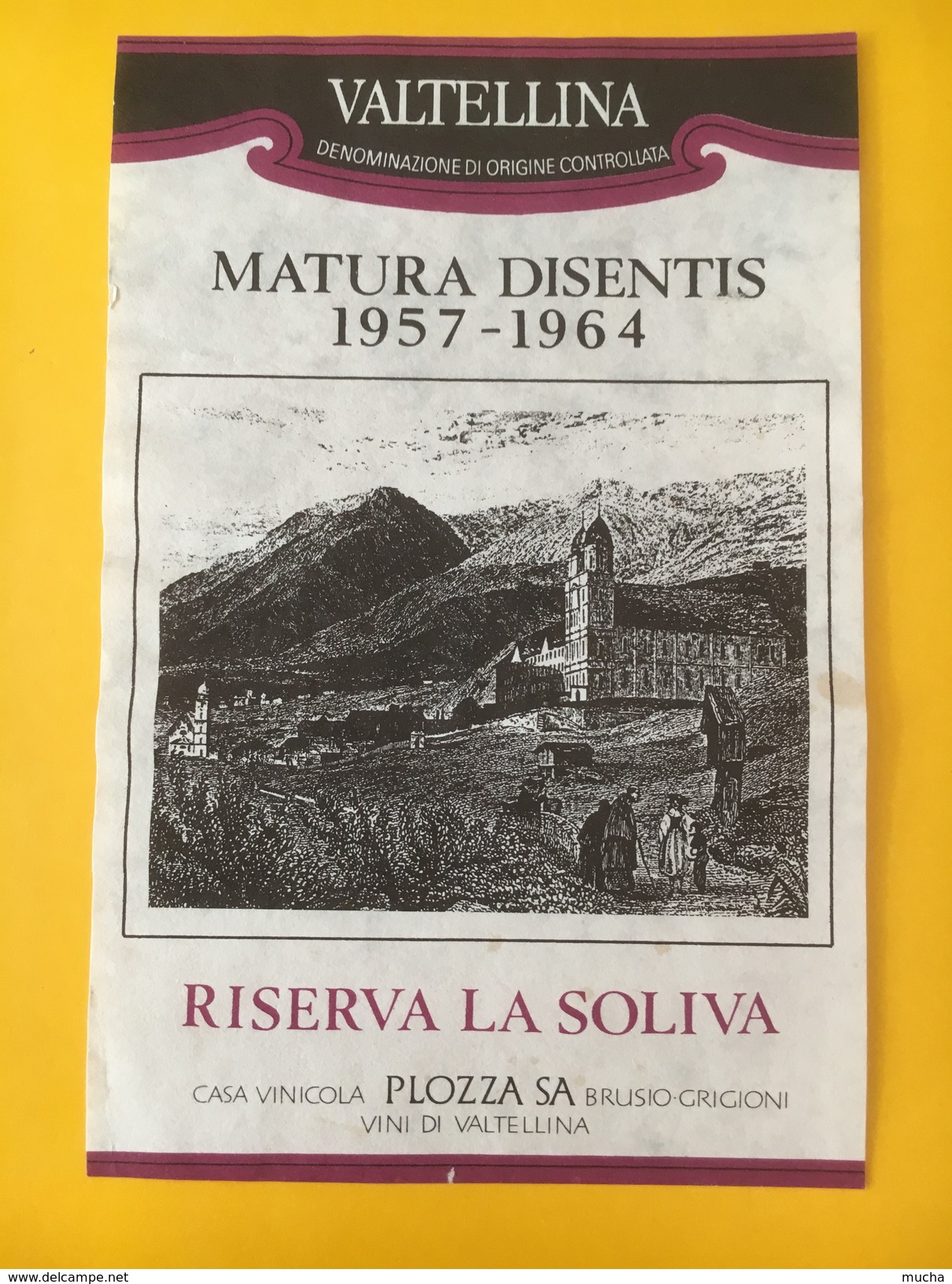 5654 - Valtellina Riserva La Soliva Pour Matura Disentis 1957 - 1964 - Autres & Non Classés