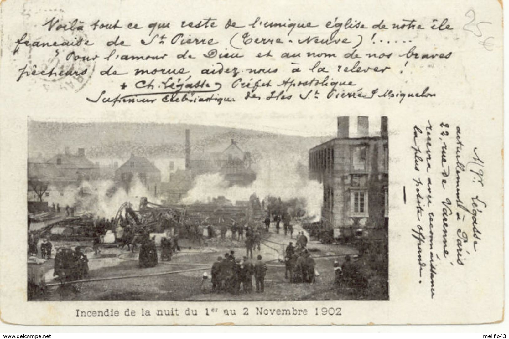 Saint Pierre Et Miquelon (Terre Neuve) /////  CPA - Incendie De La Nuit Du 1er Eu 2 Novembre 1902 - Saint Pierre And Miquelon