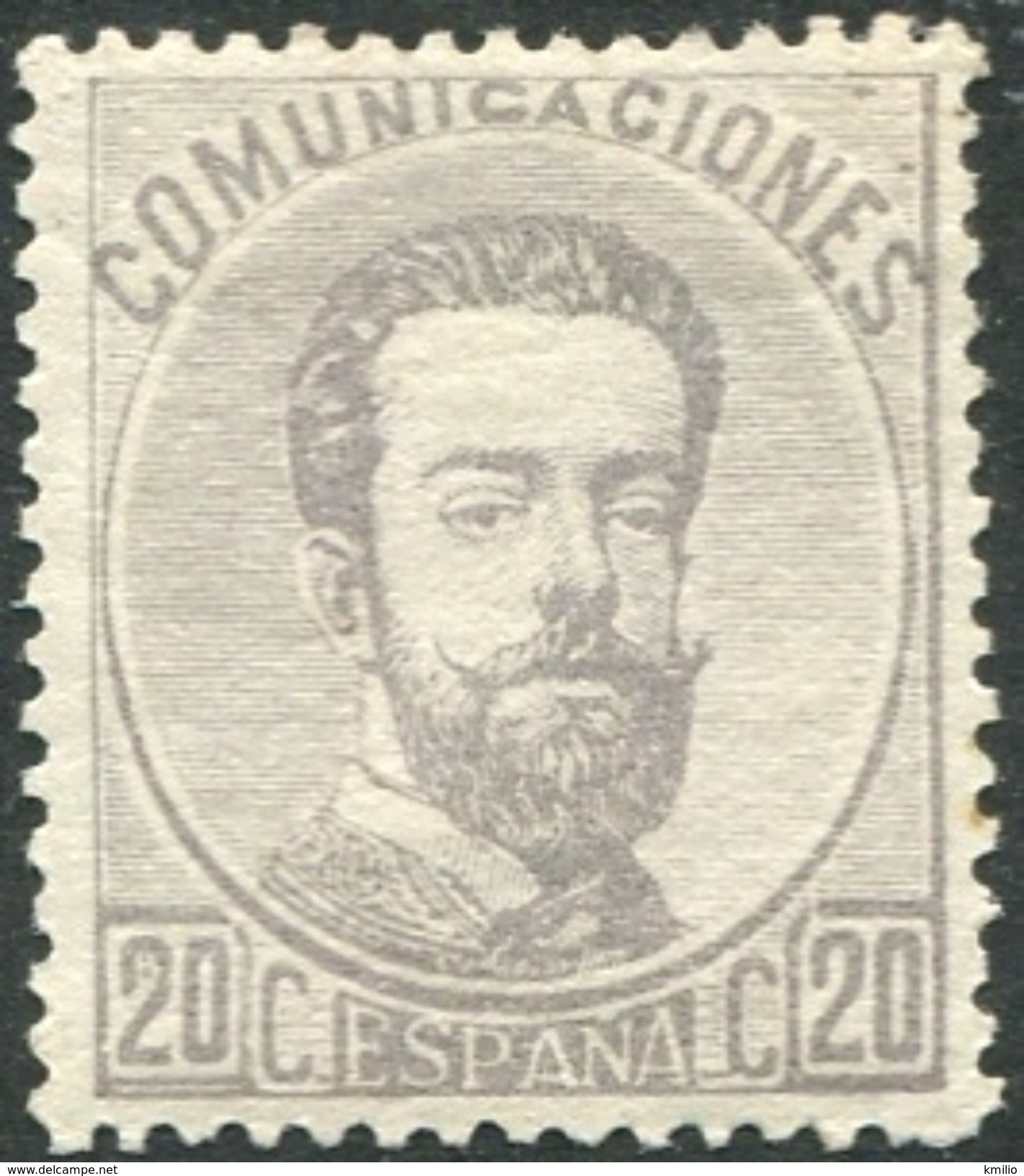 Edifil 123* Nuevo, Magnífico Amadeo 20 Cts Gris De 1873. Catálogo 202 Euros - Unused Stamps