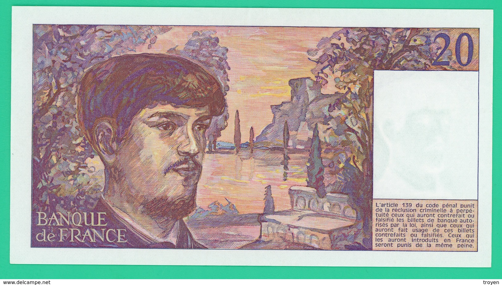 20 Francs Debussy - France - N° 738951/P.015 - Sans Fil - 1985 -  Spl - - 20 F 1980-1997 ''Debussy''