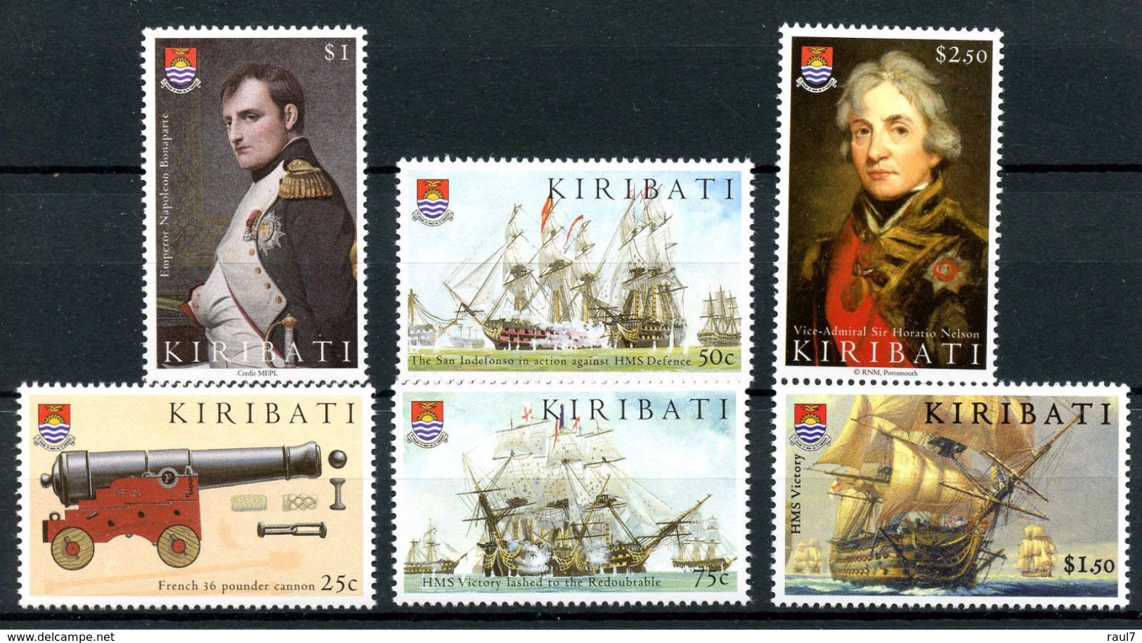 Kiribati 2005 - Bateaux, 200e Ann De La Bataille Naval De Trafalgar, Napoléon - 6 Val Neufs // Mnh // CV 16 Euros - Kiribati (1979-...)