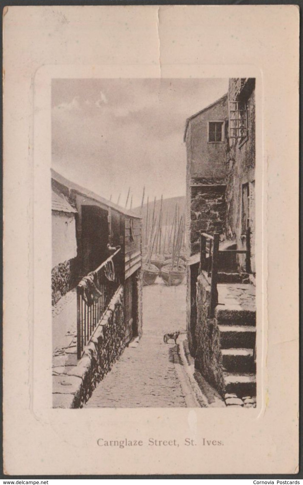 Carnglaze Street, St Ives, Cornwall, 1915 - Williams' Bazaar Postcard - St.Ives