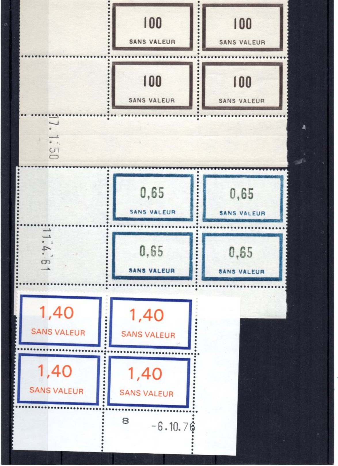 9 Coins Datés De Timbres Ficifs Neufs Et Sans Trace  De Charnière - Fictifs