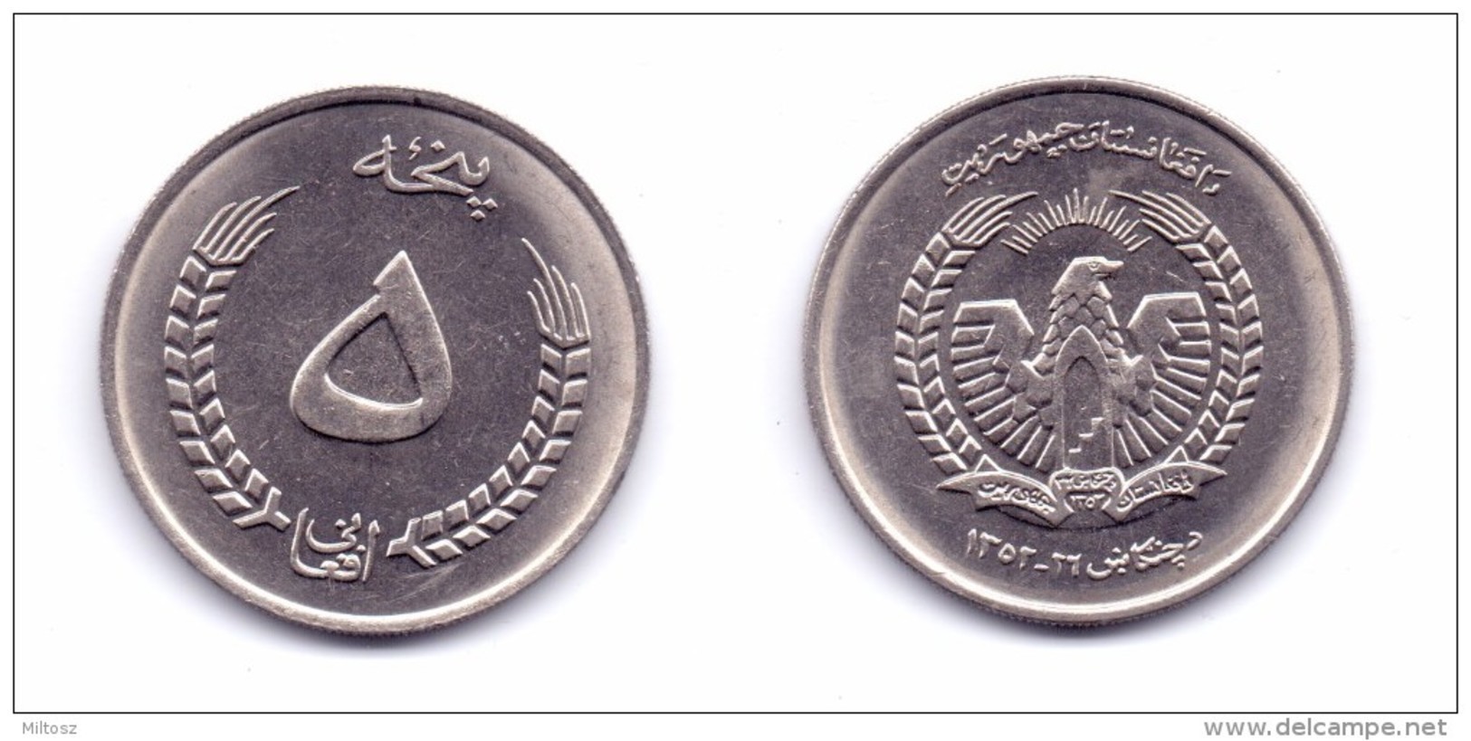 Afghanistan 5 Afghanis 1973 (1352) - Afganistán