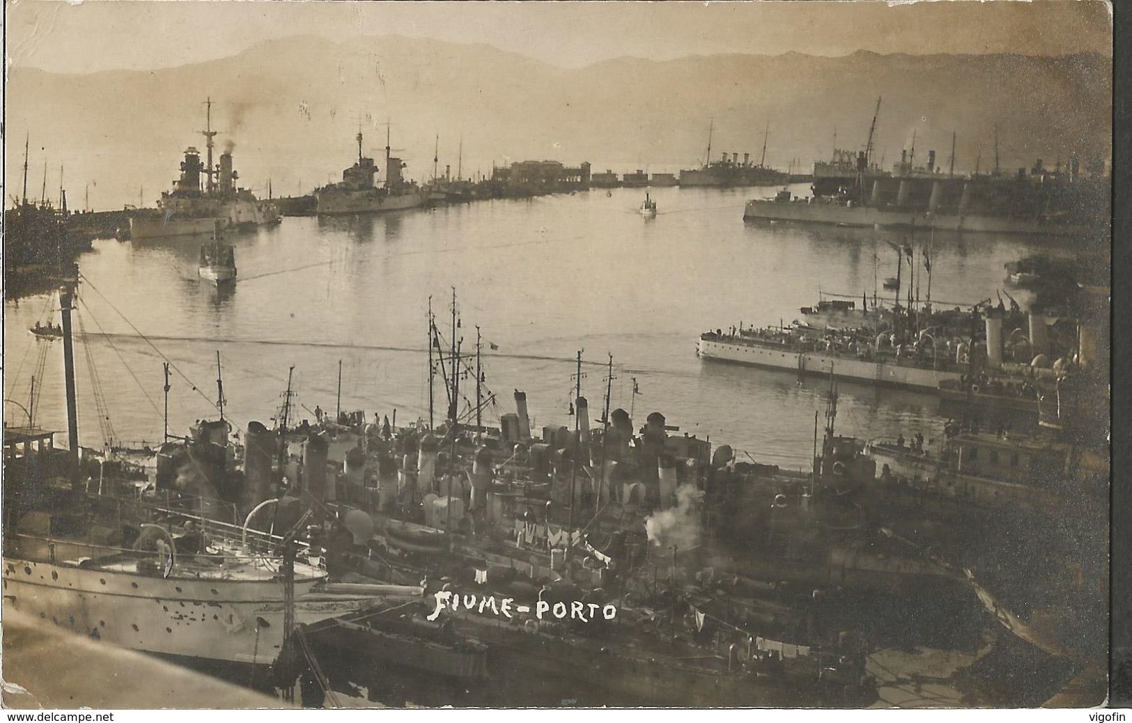 RIJEKA FIUME WAR SHIPS IN RIJEKA HRVATSKA KROATIA, PC REAL FOTO, Uncirkulated - Croazia