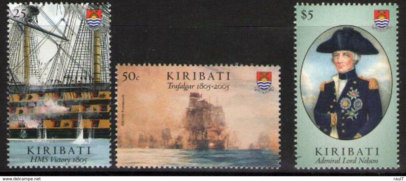 Kiribati 2005 - Bateaux, 200e Ann De La Bataille Naval De Trafalgar, Amiral Nelson - 3 Val Neufs // Mnh // CV 14 Euros - Kiribati (1979-...)